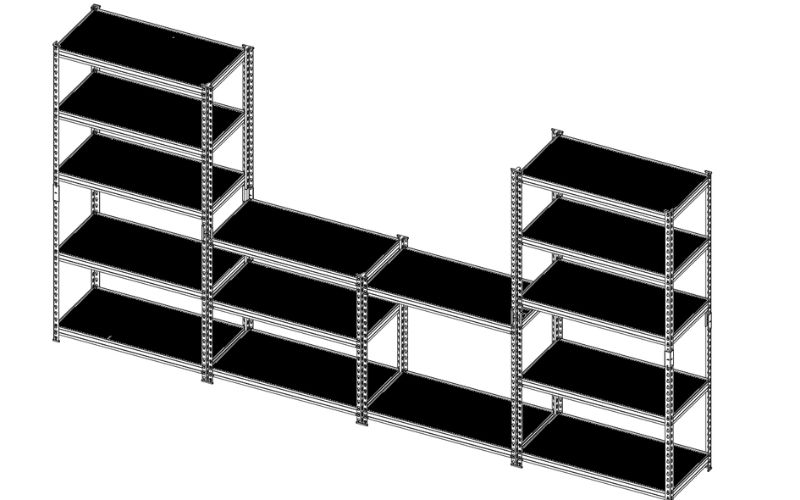 Kệ đa năng CSPS 122cm – 05 vách ngăn màu đen VNSV122A5BB2