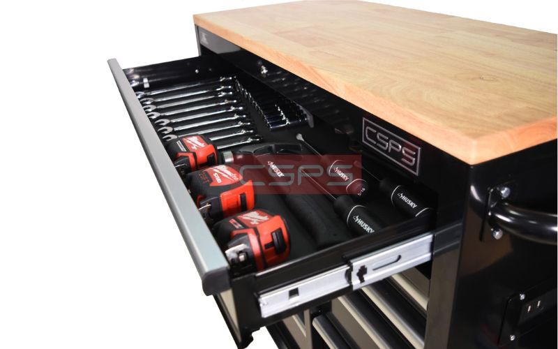 Tủ dụng cụ CSPS 104cm – 10 hộc kéo có mặt ván VNTC10410B13M