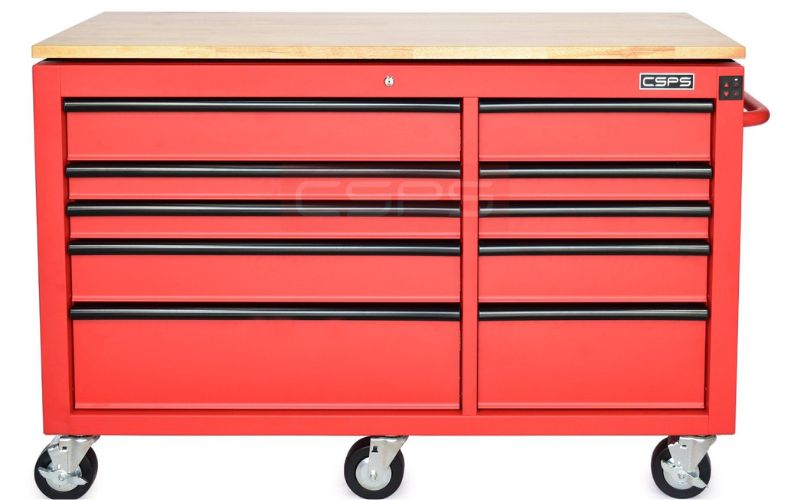 Tủ dụng cụ CSPS 142cm – 10 hộc kéo màu đỏ VNEC14210BC1M